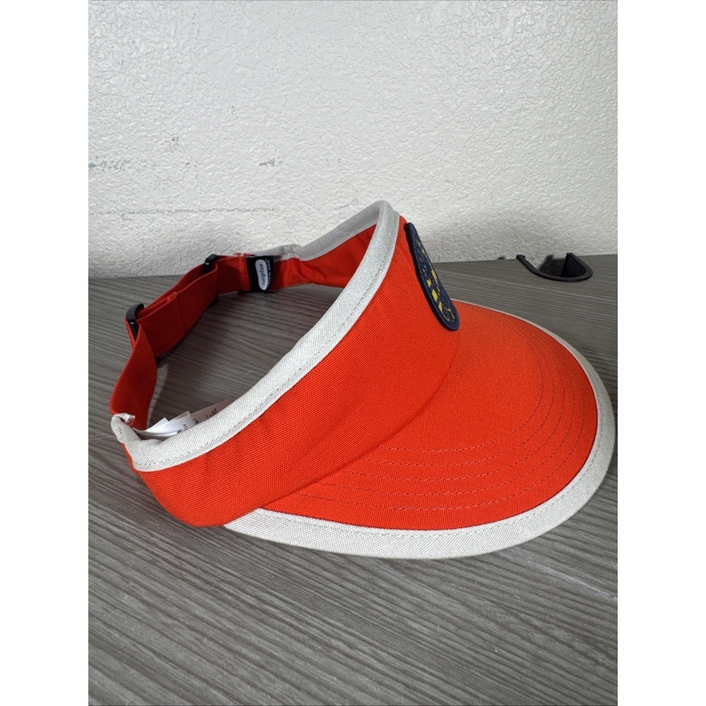 Patagonia Pacific Iron Works Rare Adjustable Visor Orange Hat Cap Size Medium - Picture 2 of 9